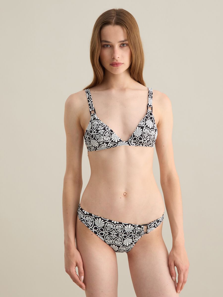 Women's multicolour stretch fabric bikini top_2
