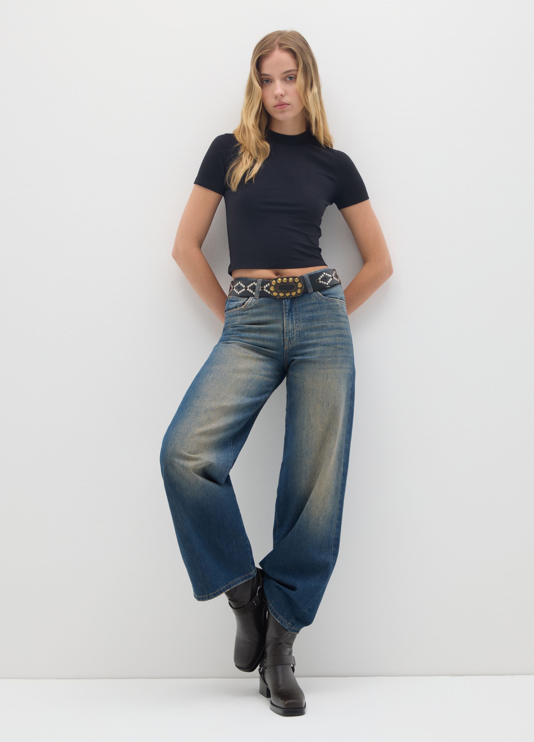 Baggy denim pure cotton jeans