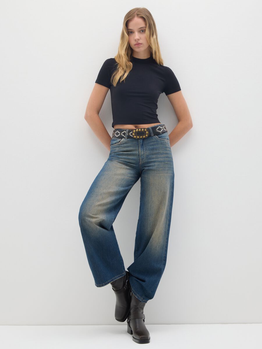 Baggy denim pure cotton jeans_0