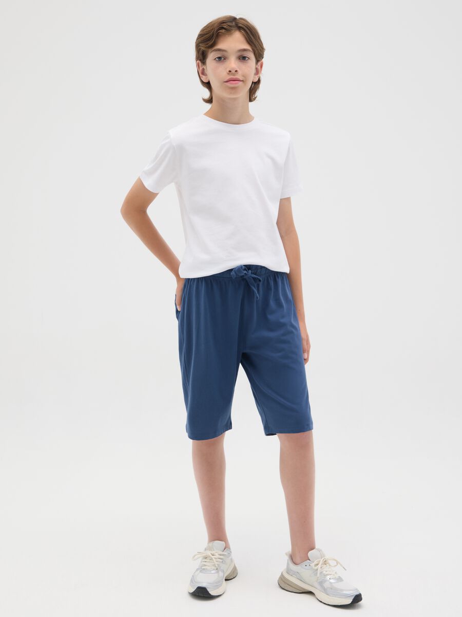 Boy's regular fit blue cotton shorts_0
