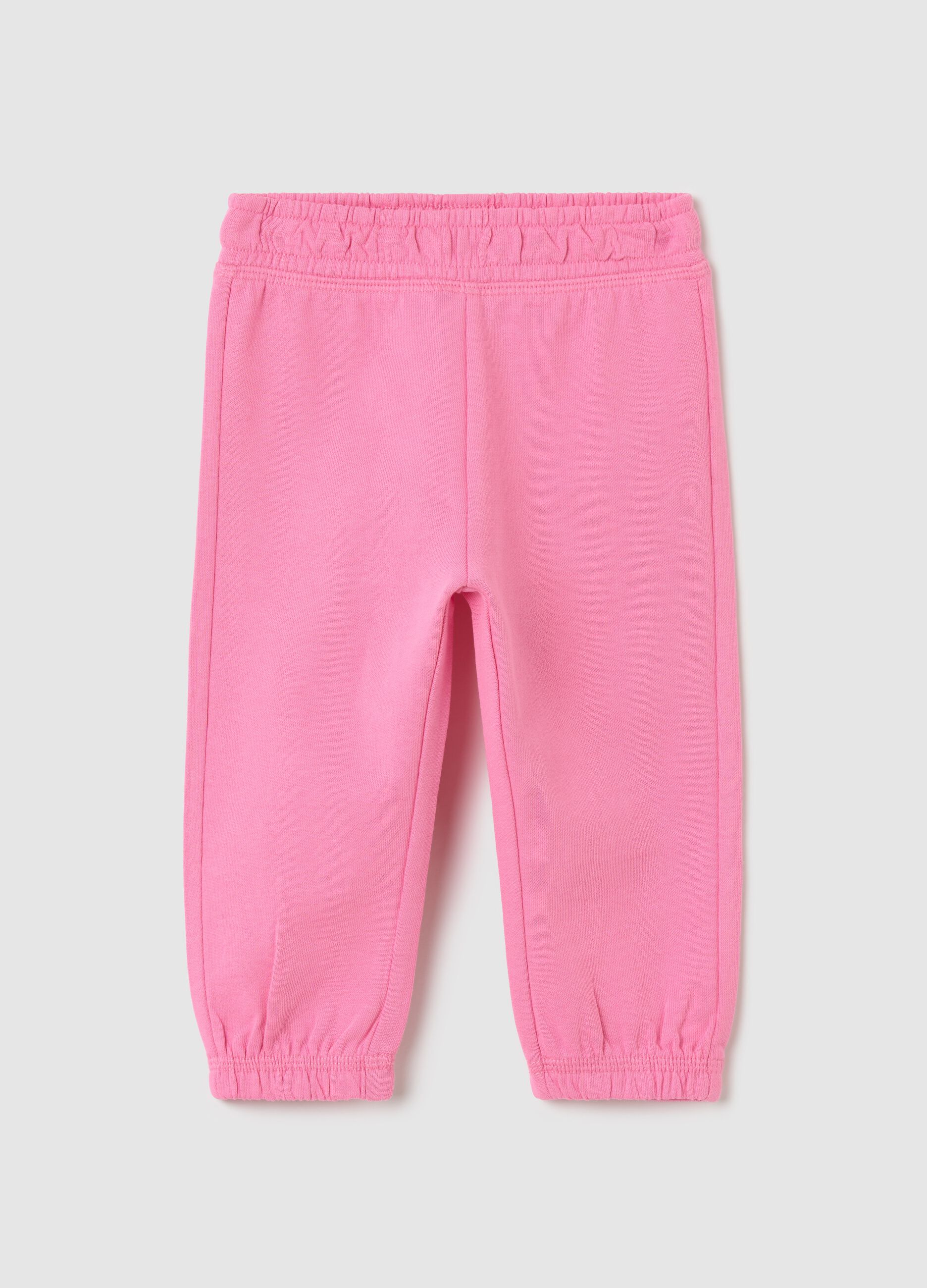 Cotton joggers with elasticated trims