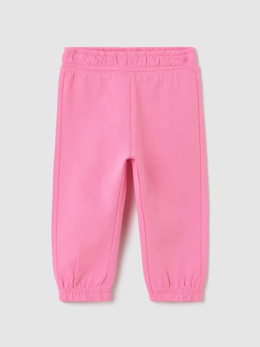 Cotton joggers with elasticated trims_0
