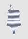 Blue striped stretch fabric swimsuit_0