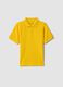 Yellow short-sleeve polo shirt in pure organic cotton for boys_0