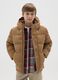 Boy's padded jacket in brown fabric, regular fit_0