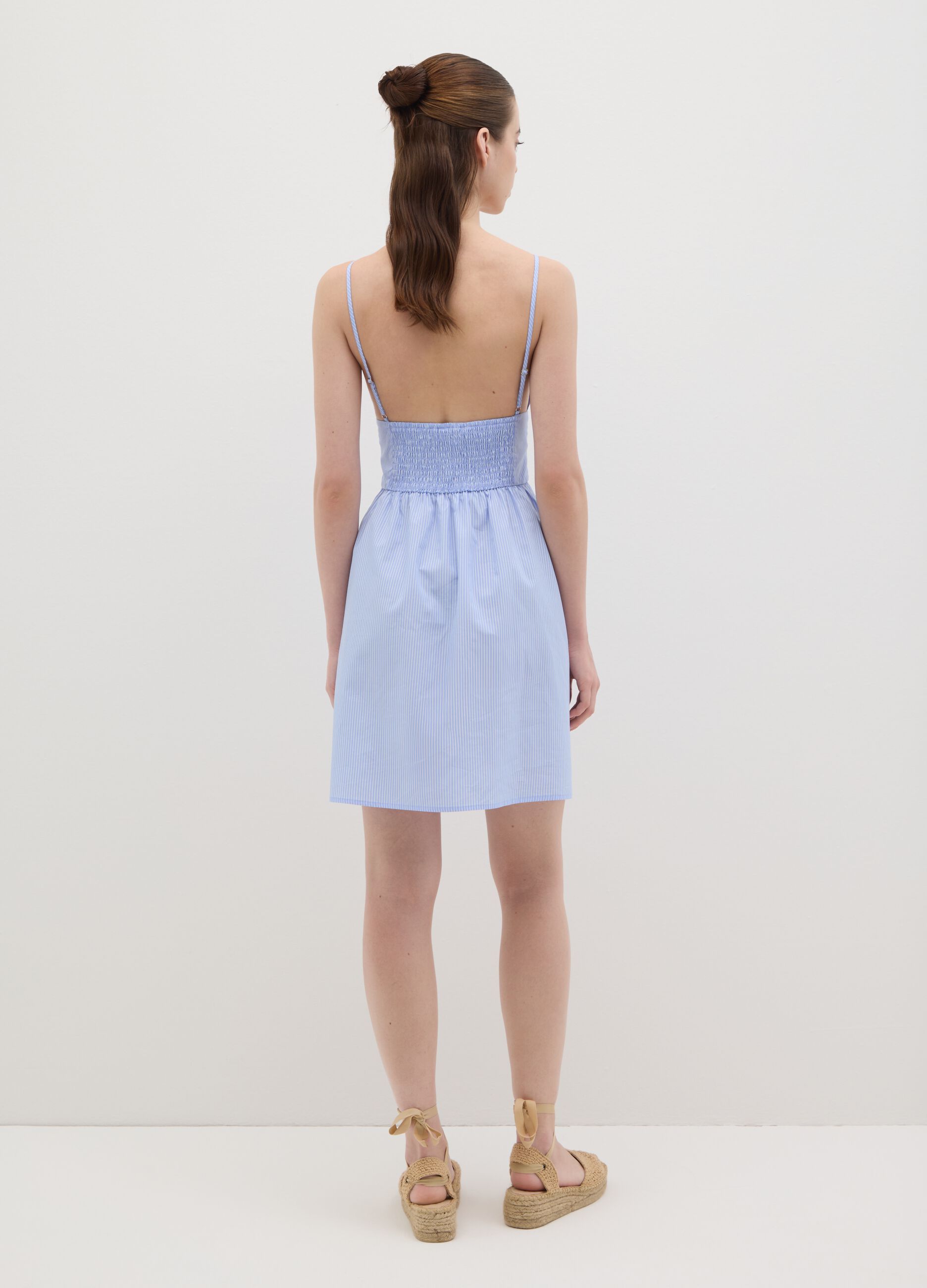 Mini abito da donna in puro cotone multicolor regular fit