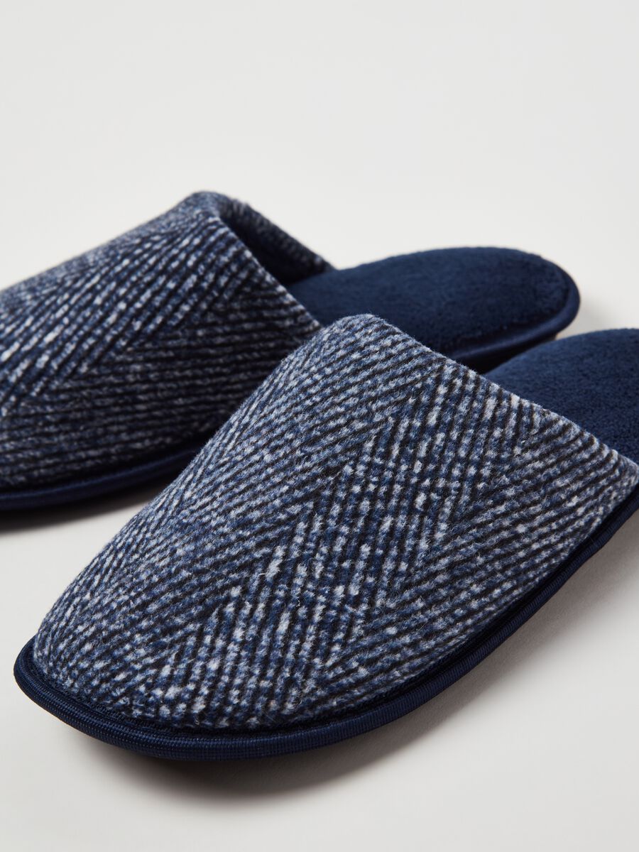 Pantofole in velour effetto mouline_1