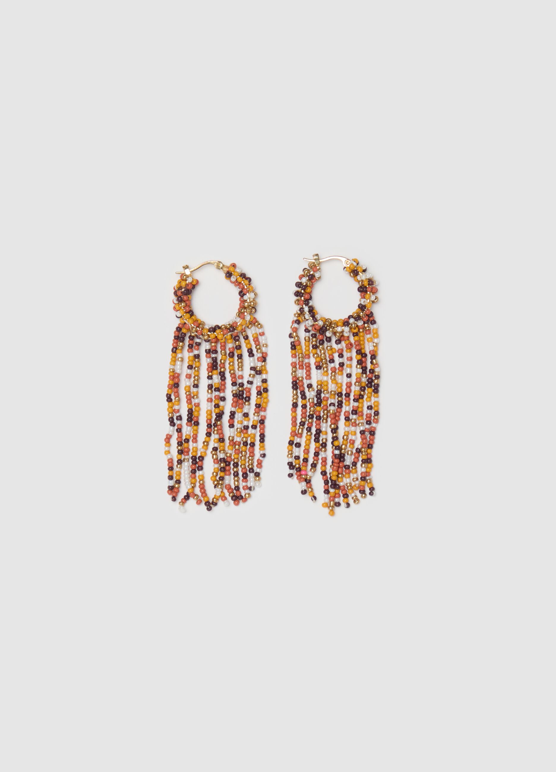 Women's multicolour glass earrings with beads