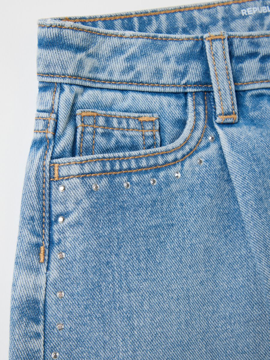 Denim butterfly shorts with diamantés_3