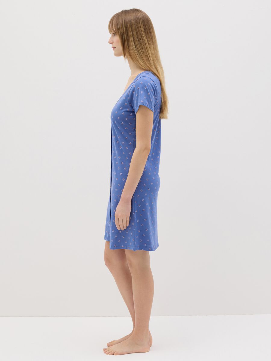 Green nightdress with lavender print_1