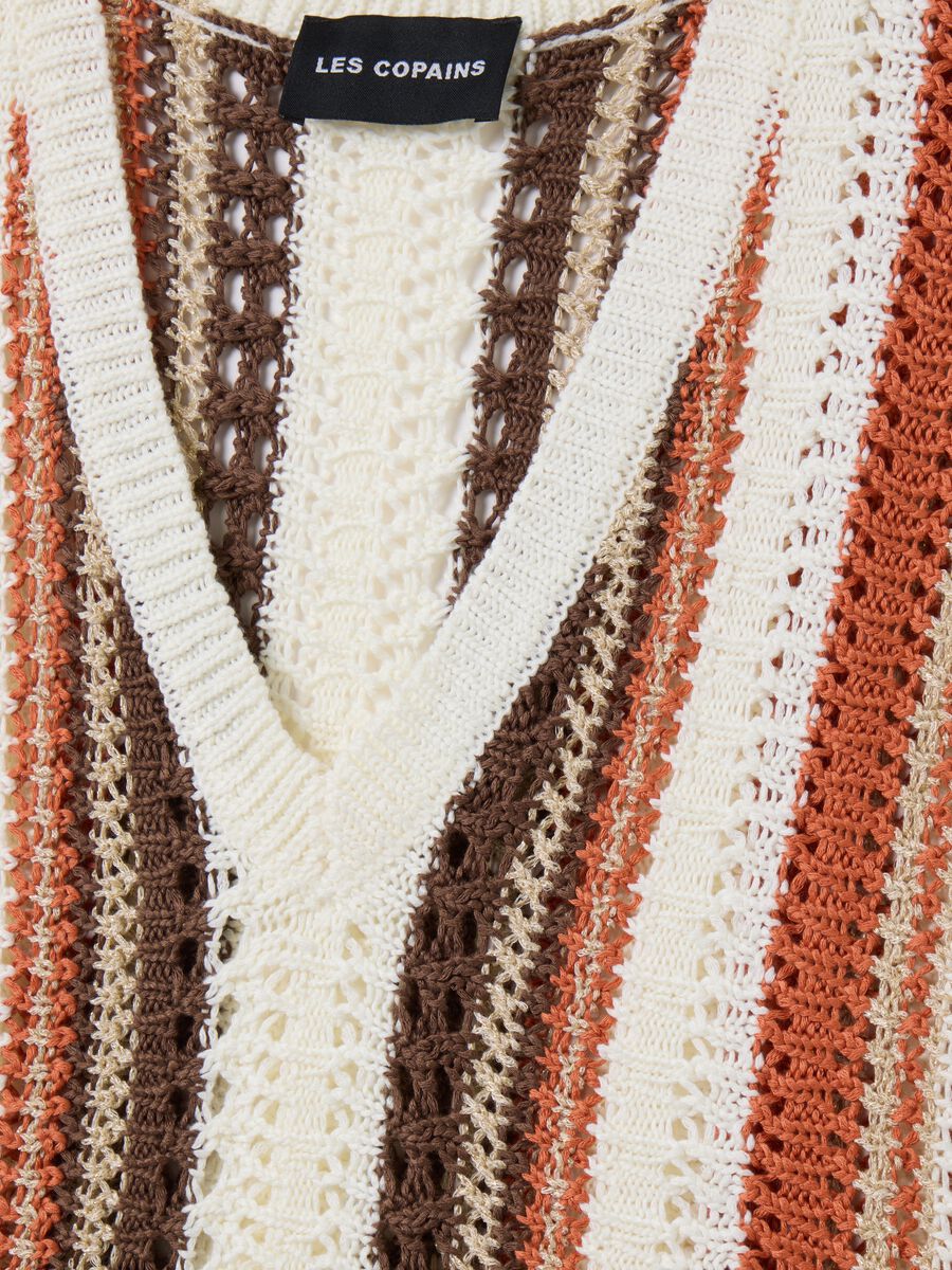 Les Copains Multicolour Summer Striped Acrylic Vest_5