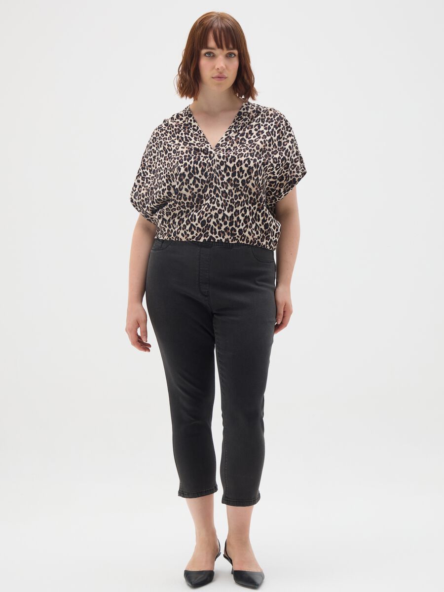 Women's black denim regular fit jeggings_0