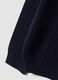 Maglia blu in misto cotone girocollo lavorata a maglia_3