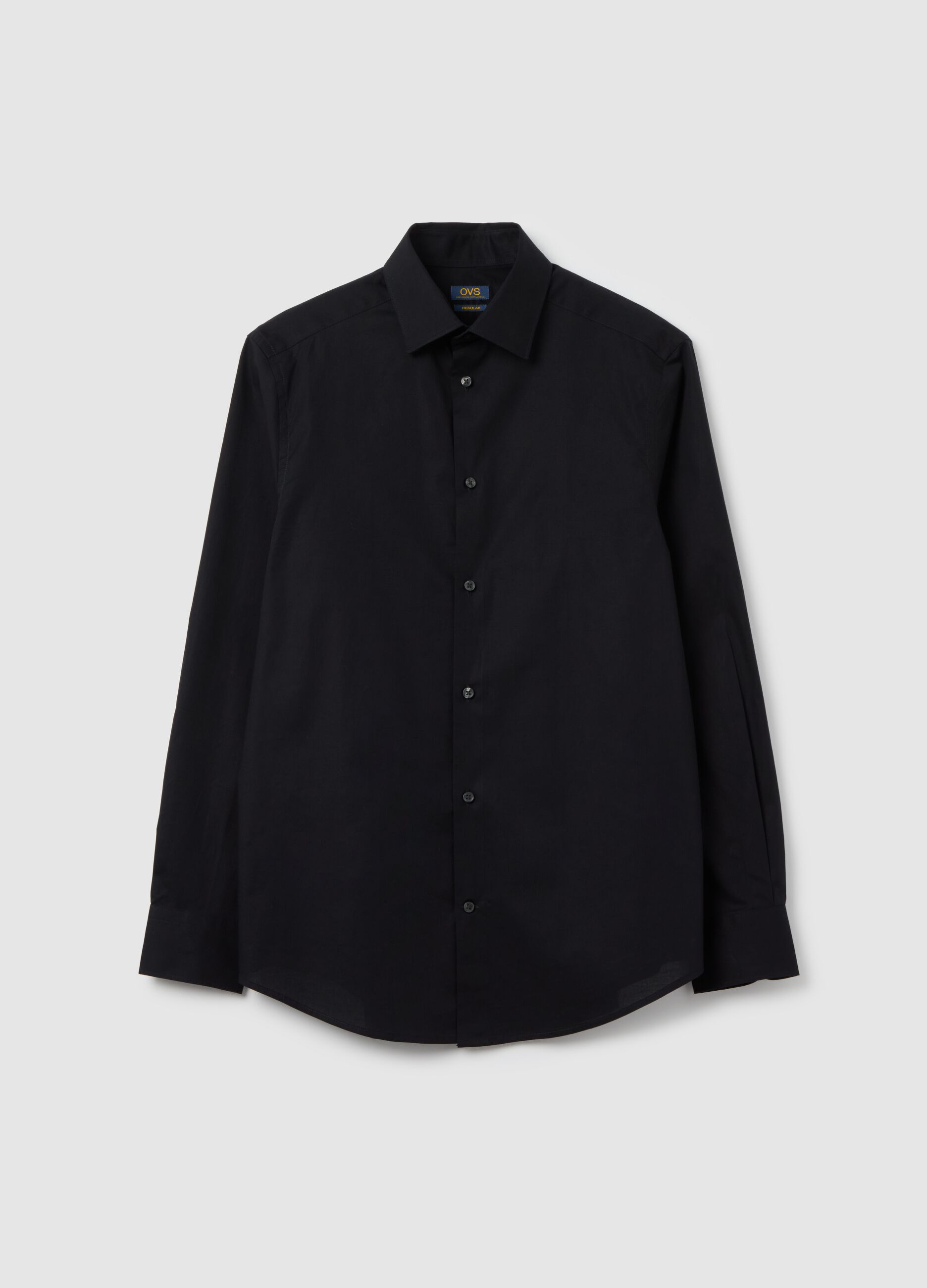 Regular-fit shirt in stretch cotton