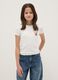 Girls' white stretch cotton fitted T-shirt_0