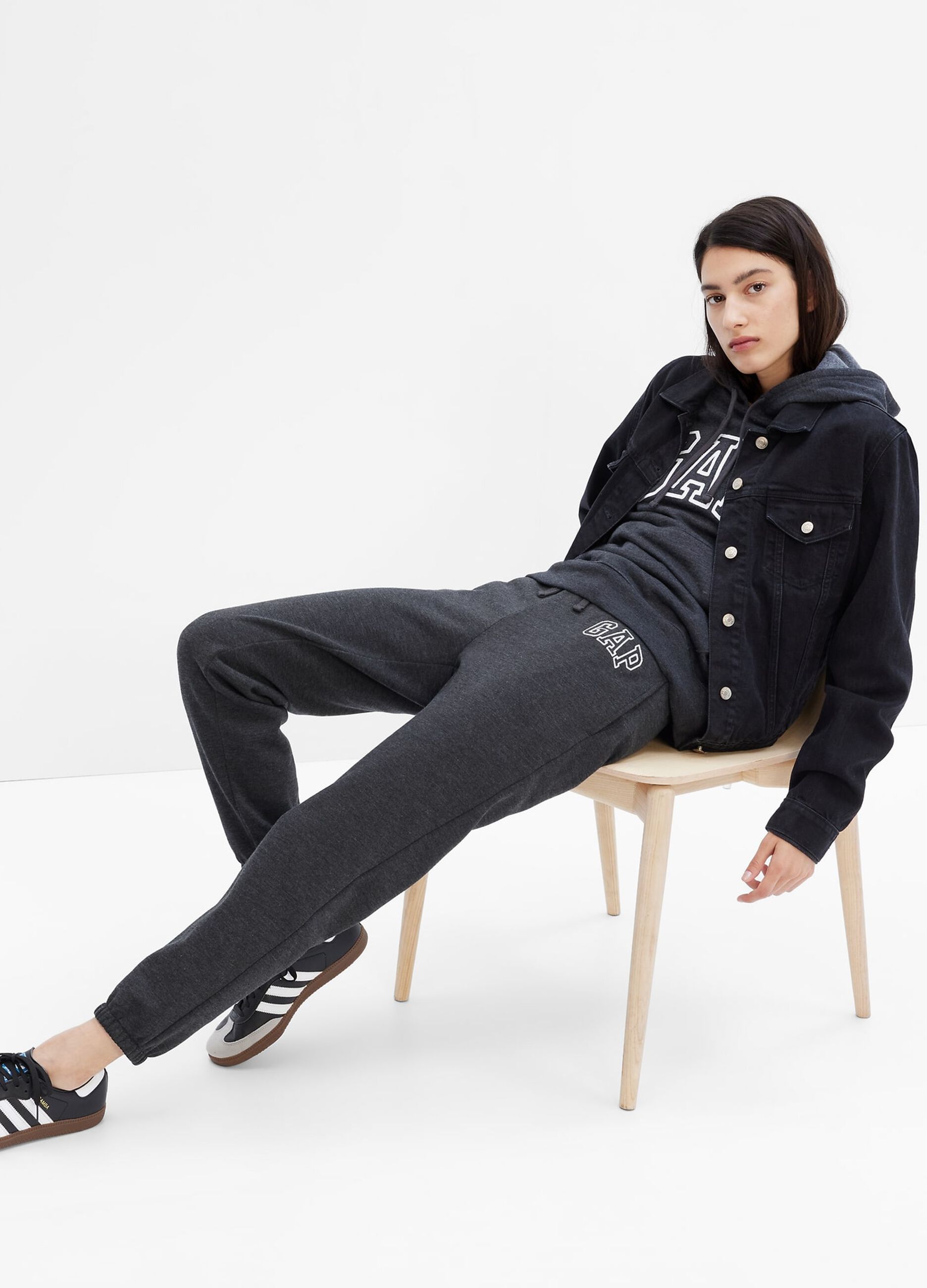 Joggers in cotone con ricamo logo_0