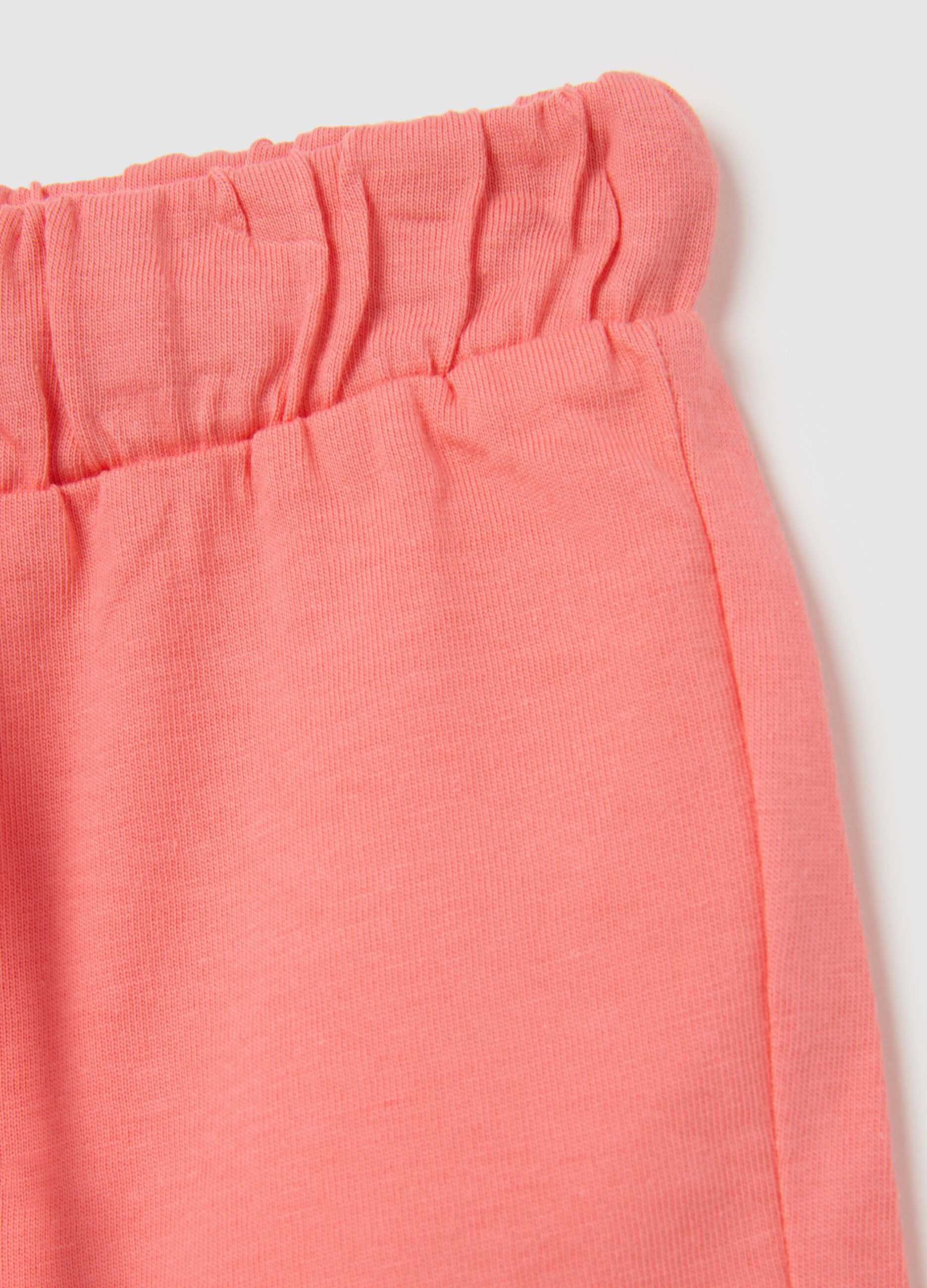 Girls' pink cotton shorts, regular fit