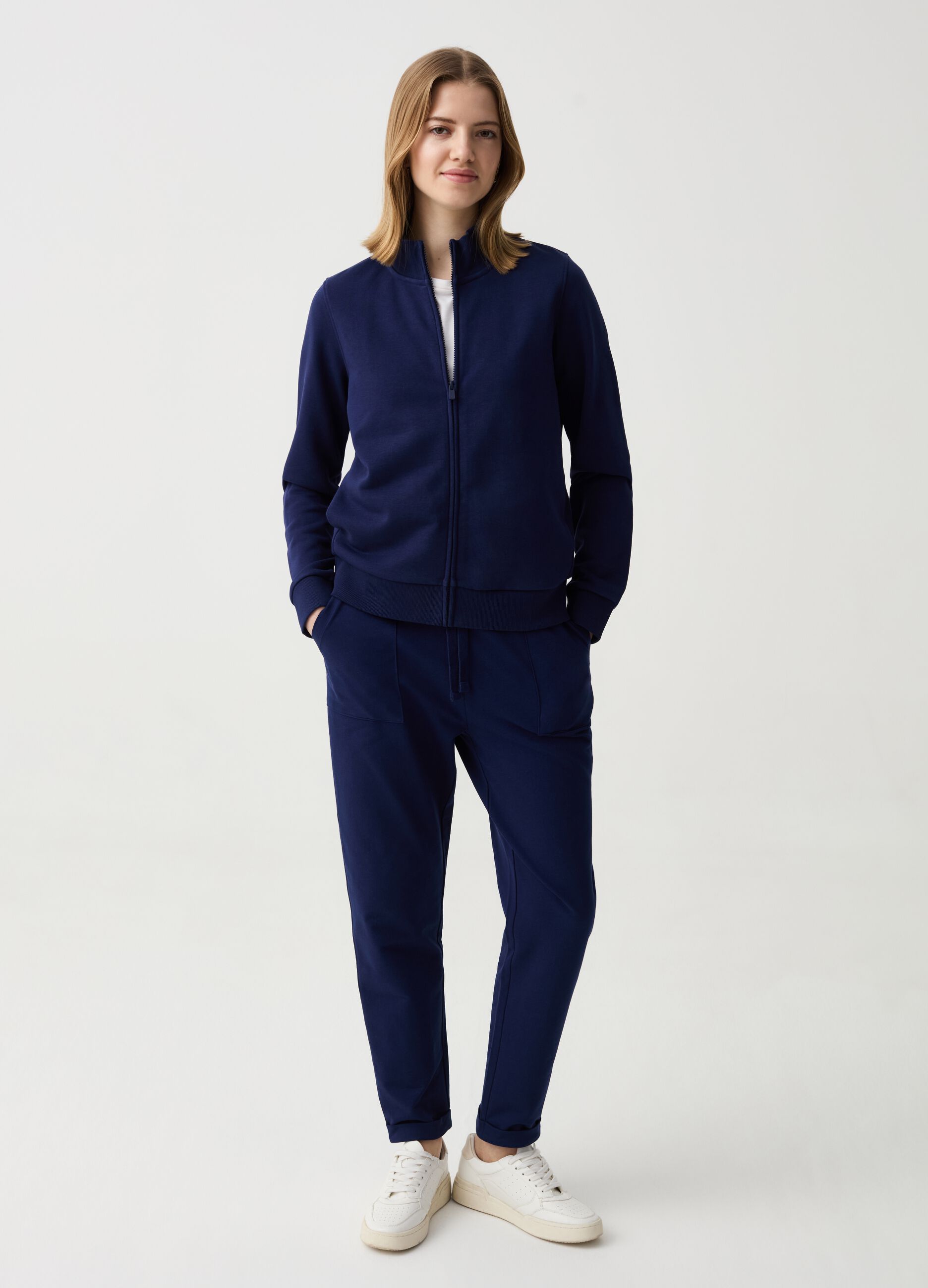 Joggers in French Terry con risvolti