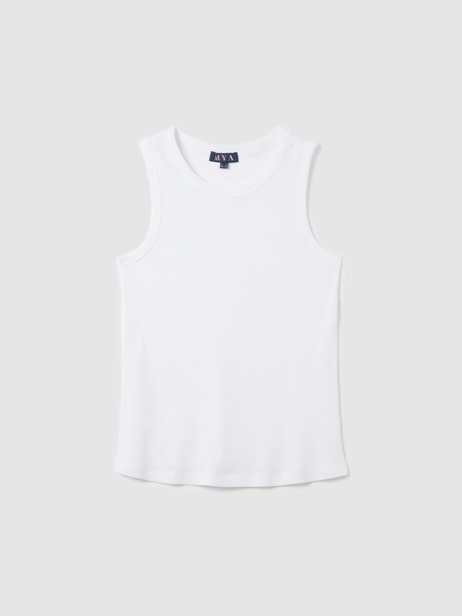 White ribbed top_4