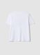 White pure cotton crew-neck T-shirt with front print, regular fit_2