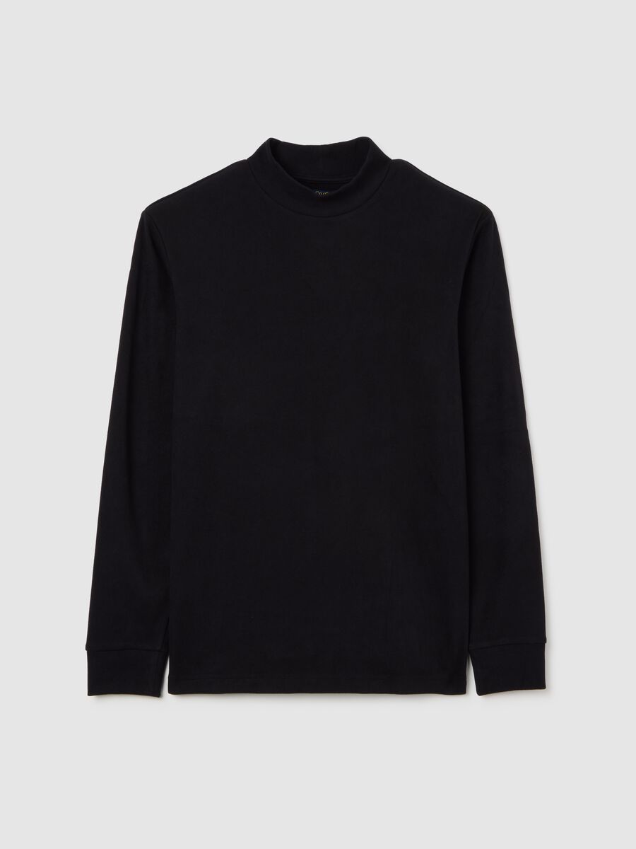 Black fleece sweatshirt regular fit_4