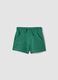 Green pure cotton shorts with elasticated waist_0