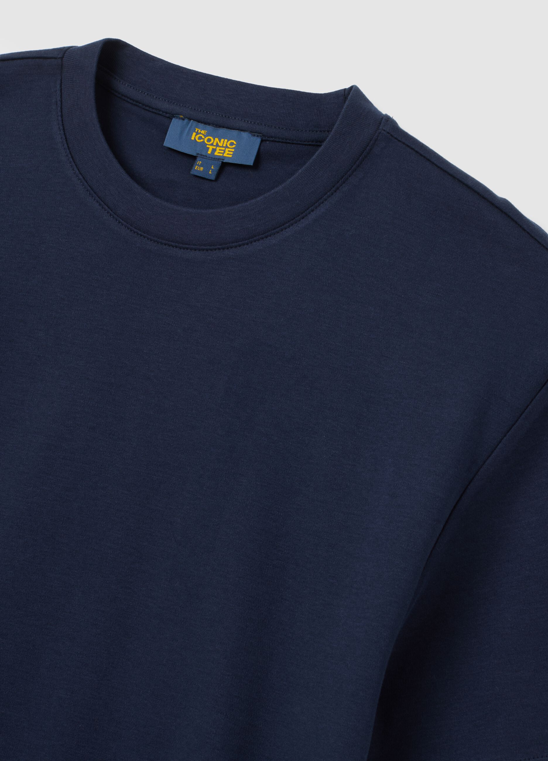 Blue pure cotton T-shirt relaxed fit