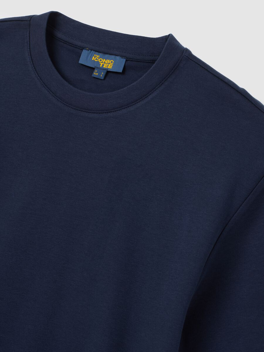 Blue pure cotton T-shirt relaxed fit_1