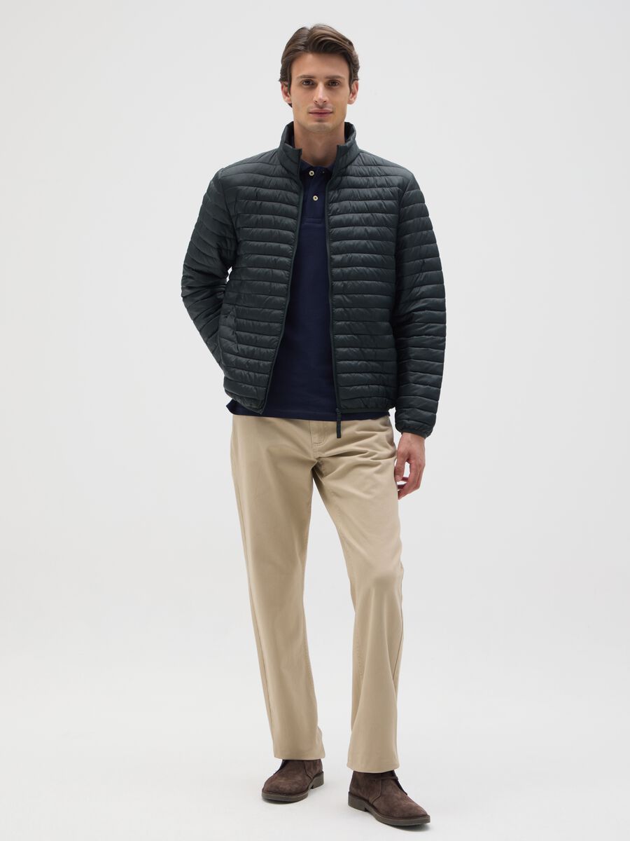 Regular fit black fabric jacket_1