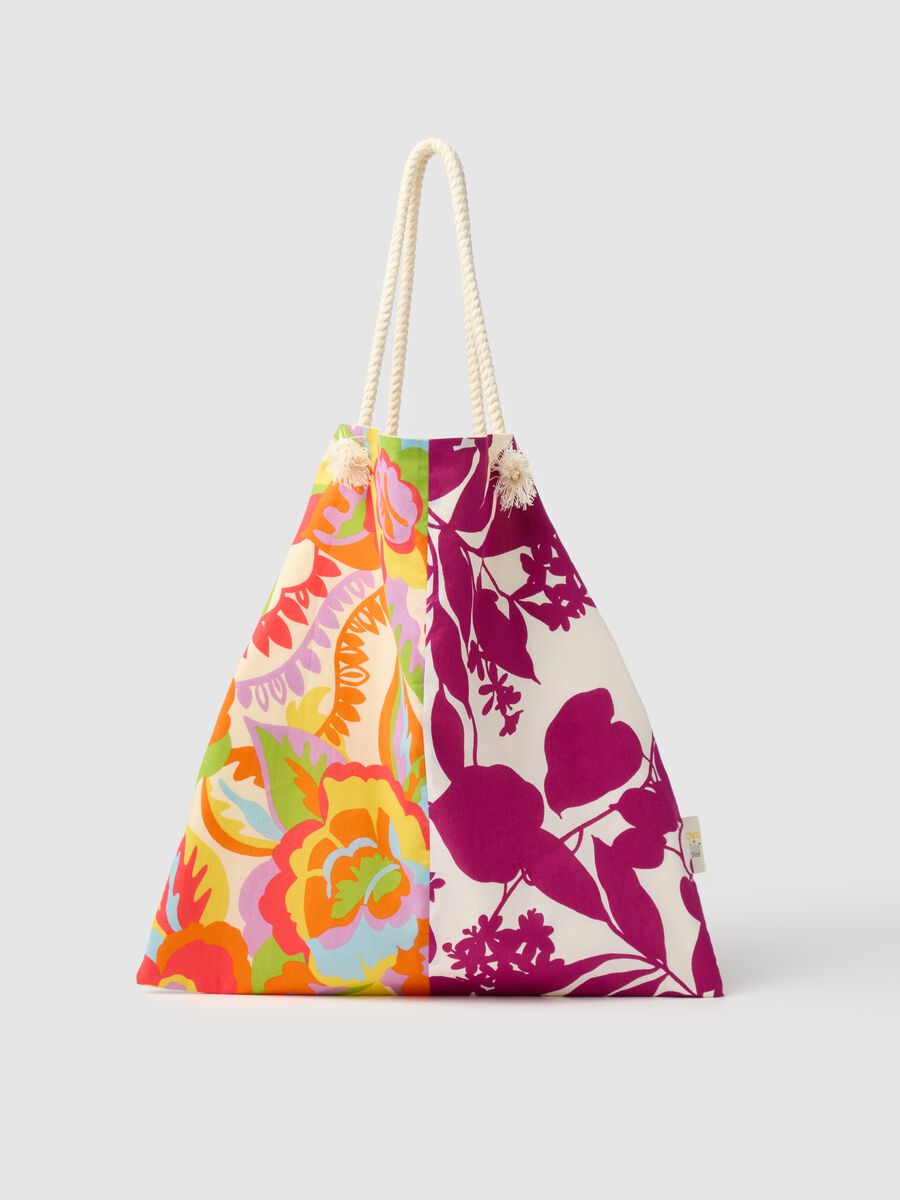 Women's multicolour pure cotton shopper bag QUID_2