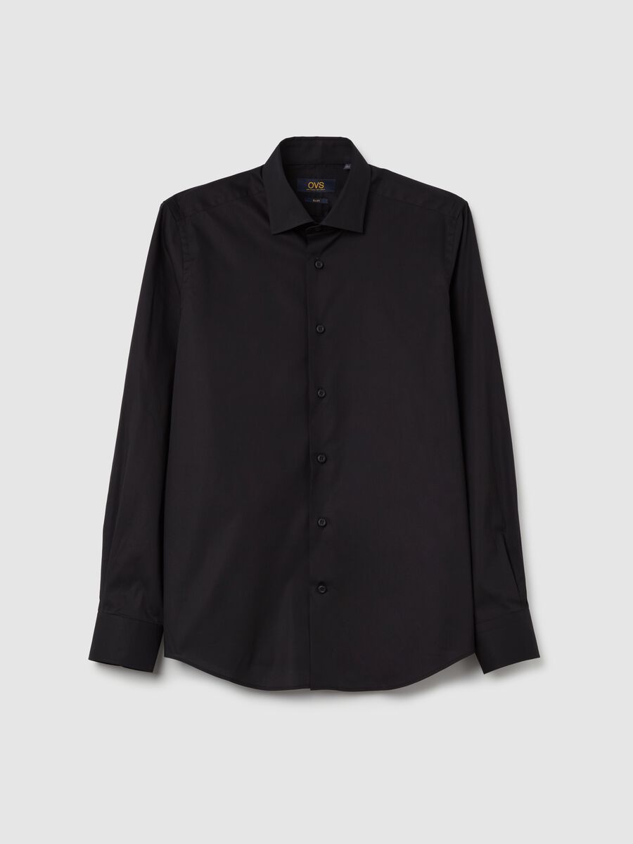 Camicia slim fit in cotone stretch_4