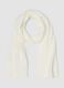 White viscose-blend scarf_0