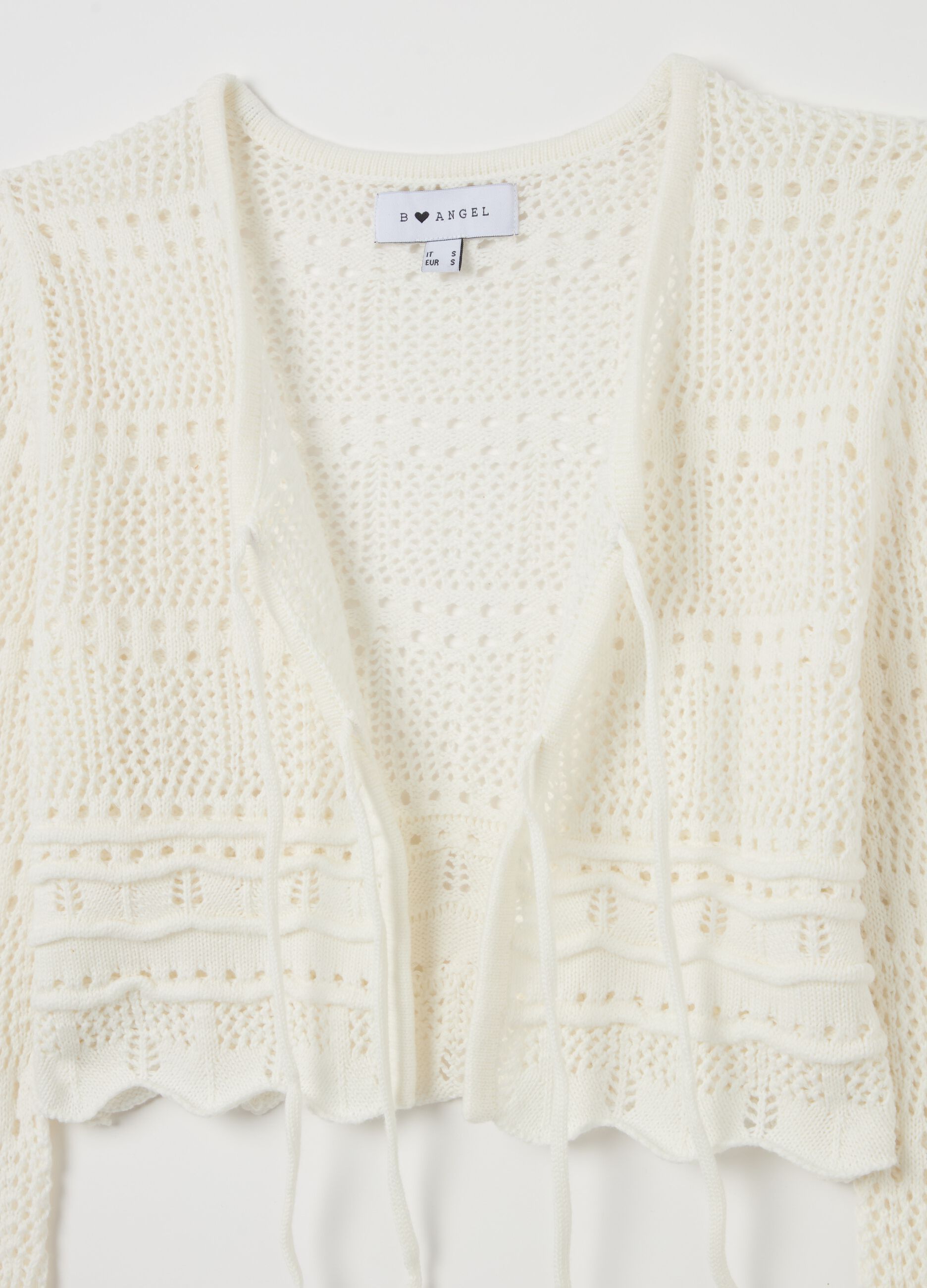 Crochet cardigan with laces