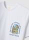 White pure cotton T-shirt with chest print, regular fit_5