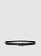 Black genuine leather belt with metal buckle_0