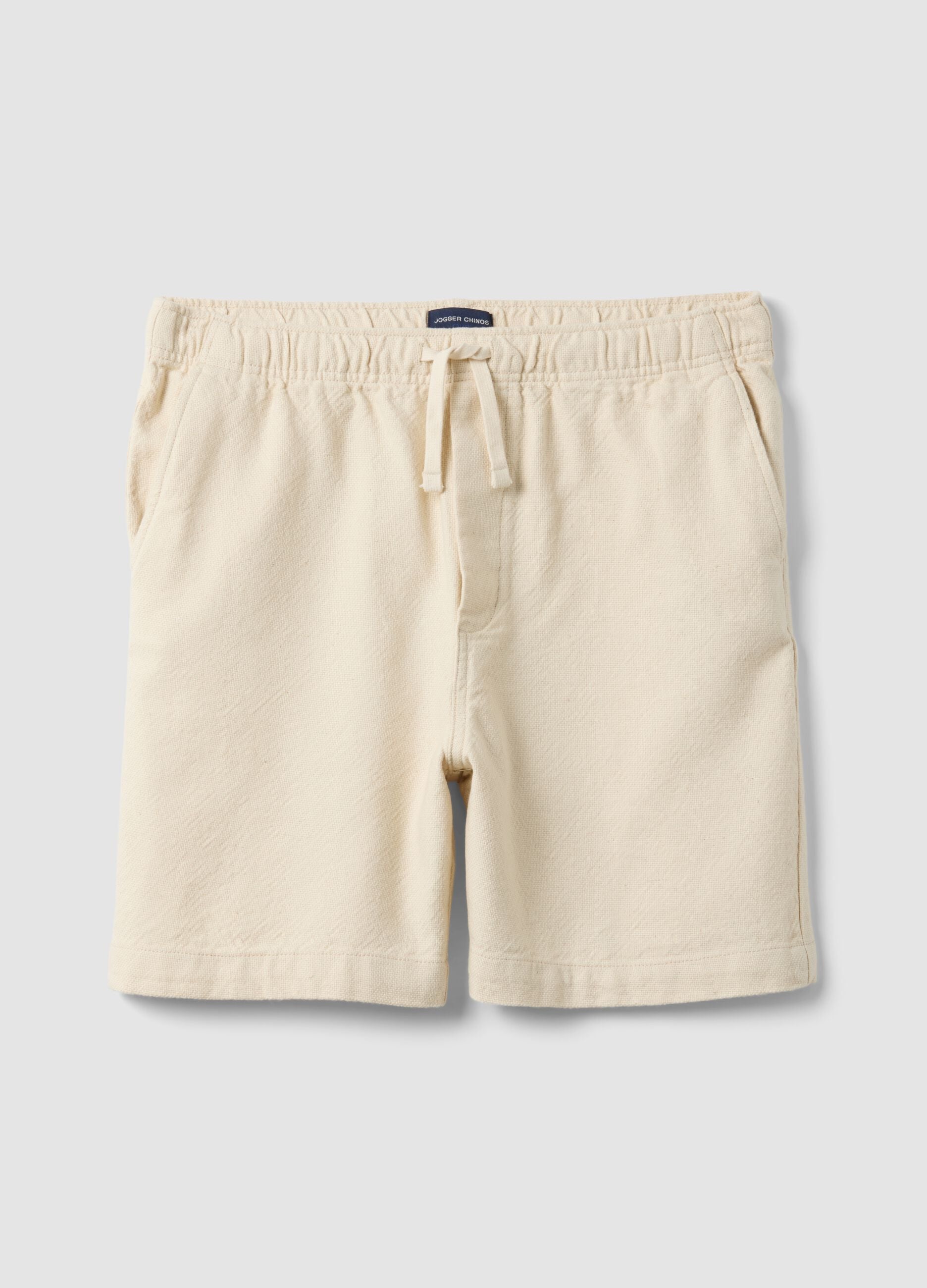 White cotton chino Bermuda shorts