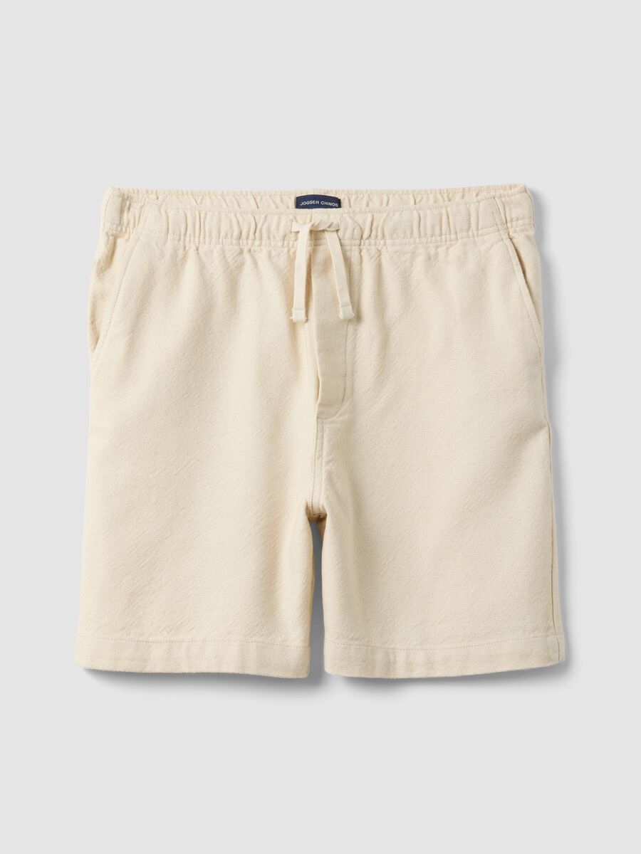 White cotton chino Bermuda shorts_4