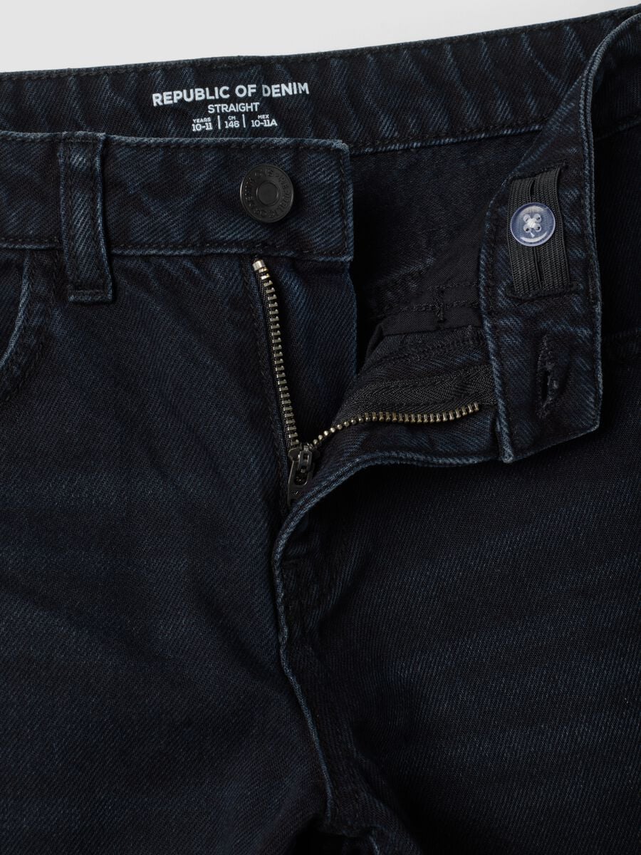 Blue pure cotton straight-fit jeans_2