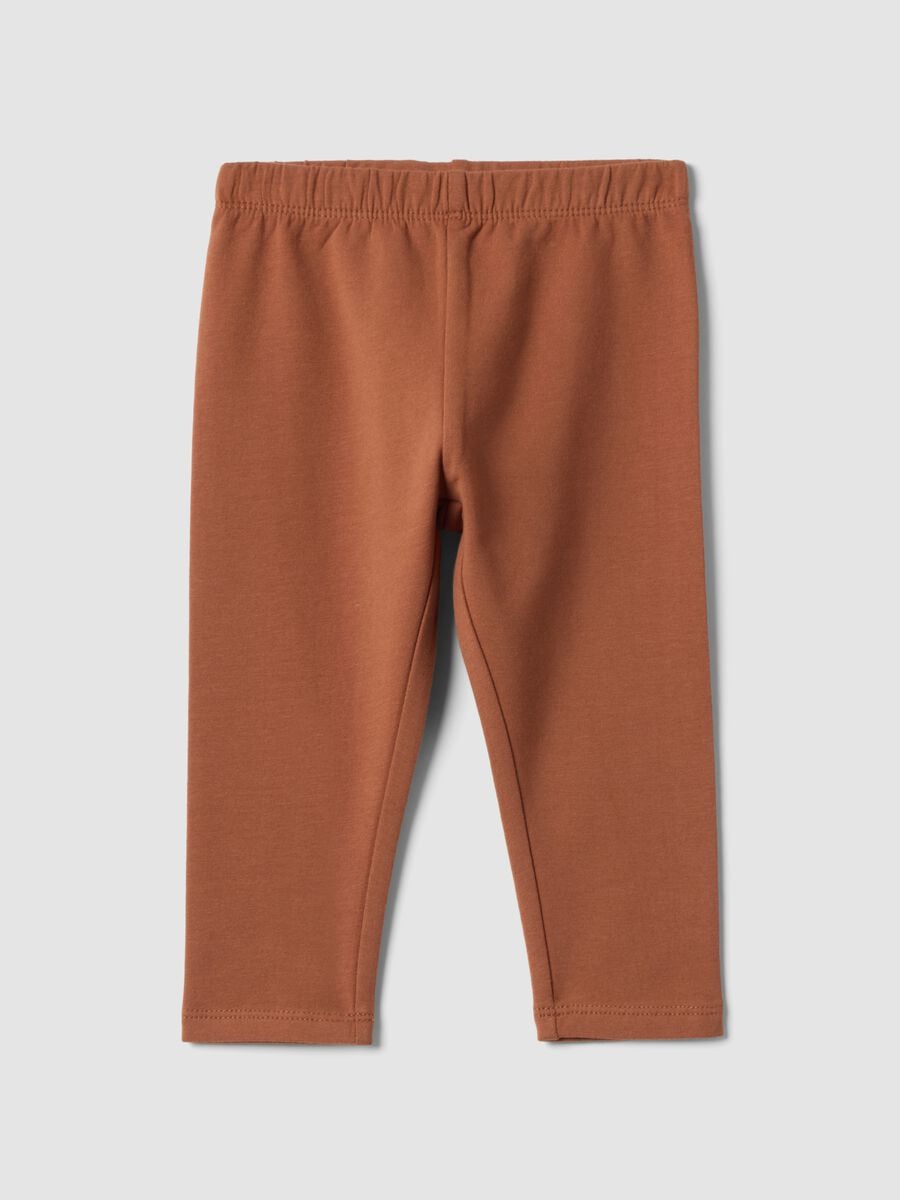 Leggings marroni in cotone organico elasticizzato_0