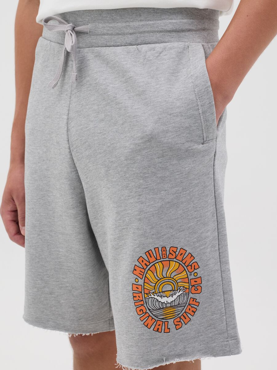Grey Bermuda shorts in Maui cotton and viscose_3