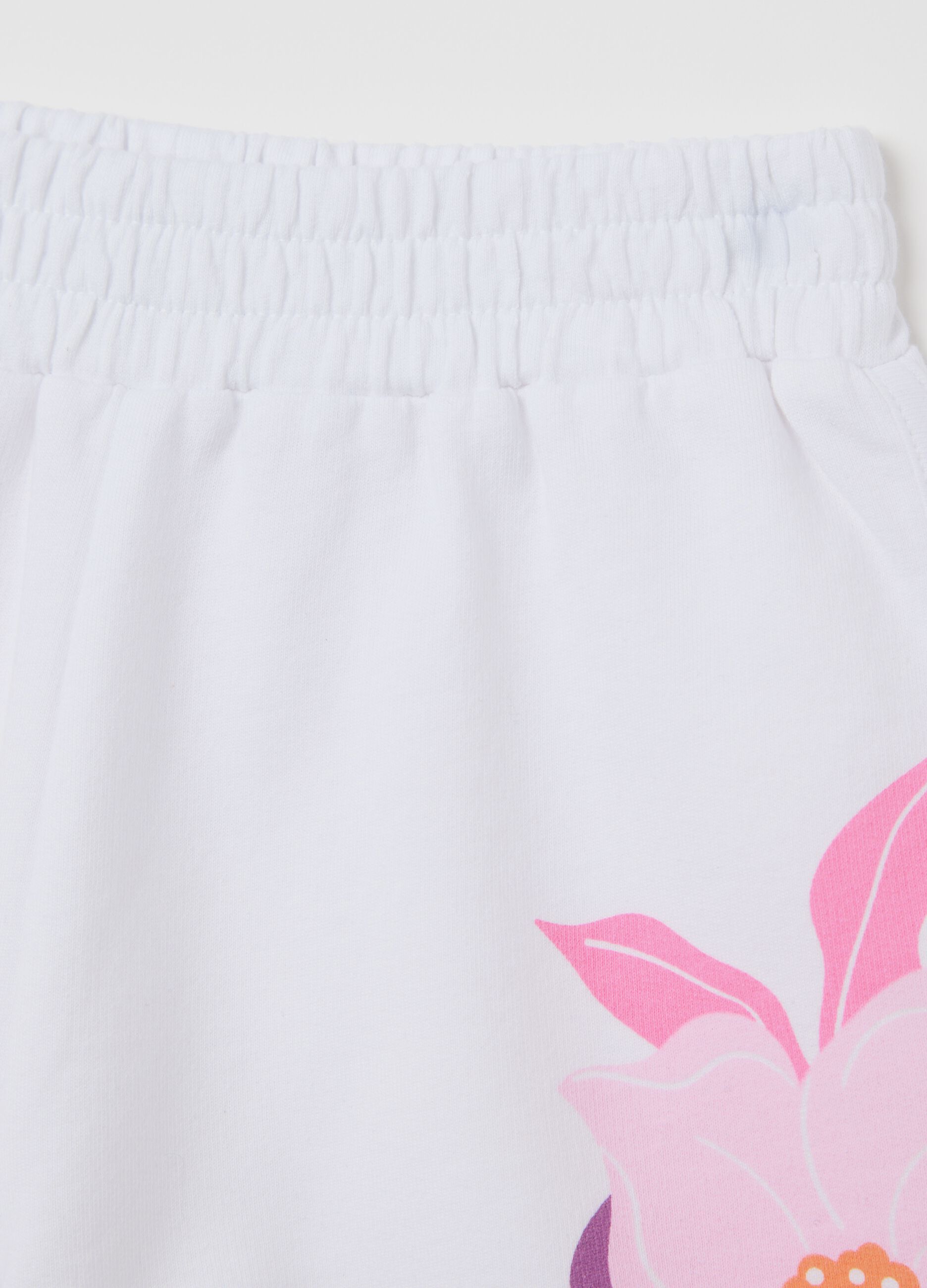 White French terry shorts with print