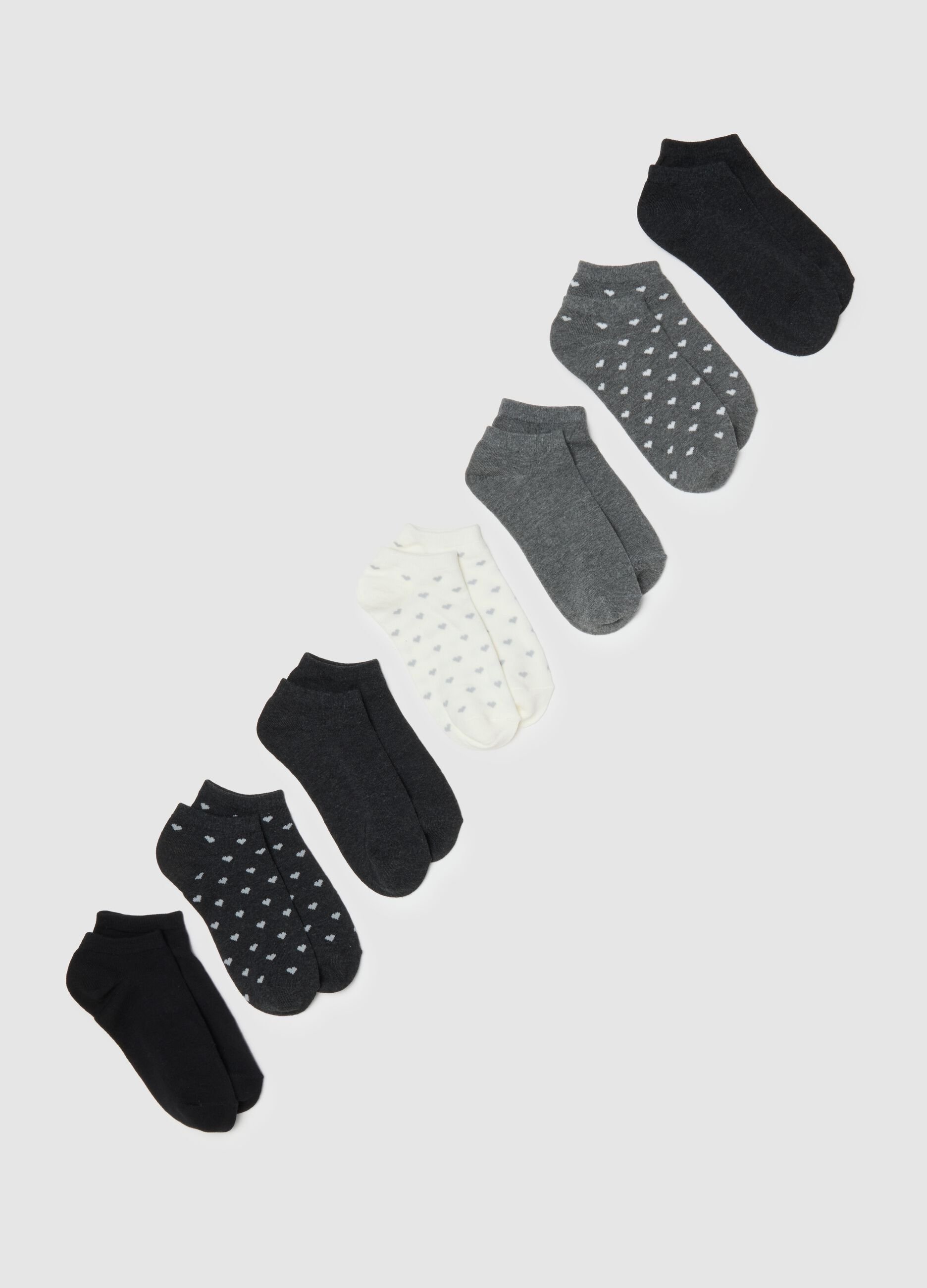 Multipack of multicoloured ankle socks in stretch cotton