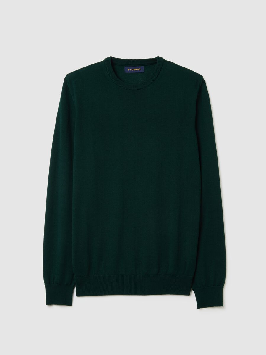 Green merino wool sweater regular fit_4