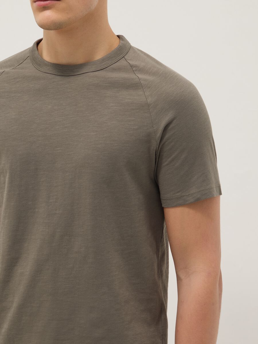 Regular fit green pure cotton T-shirt_4