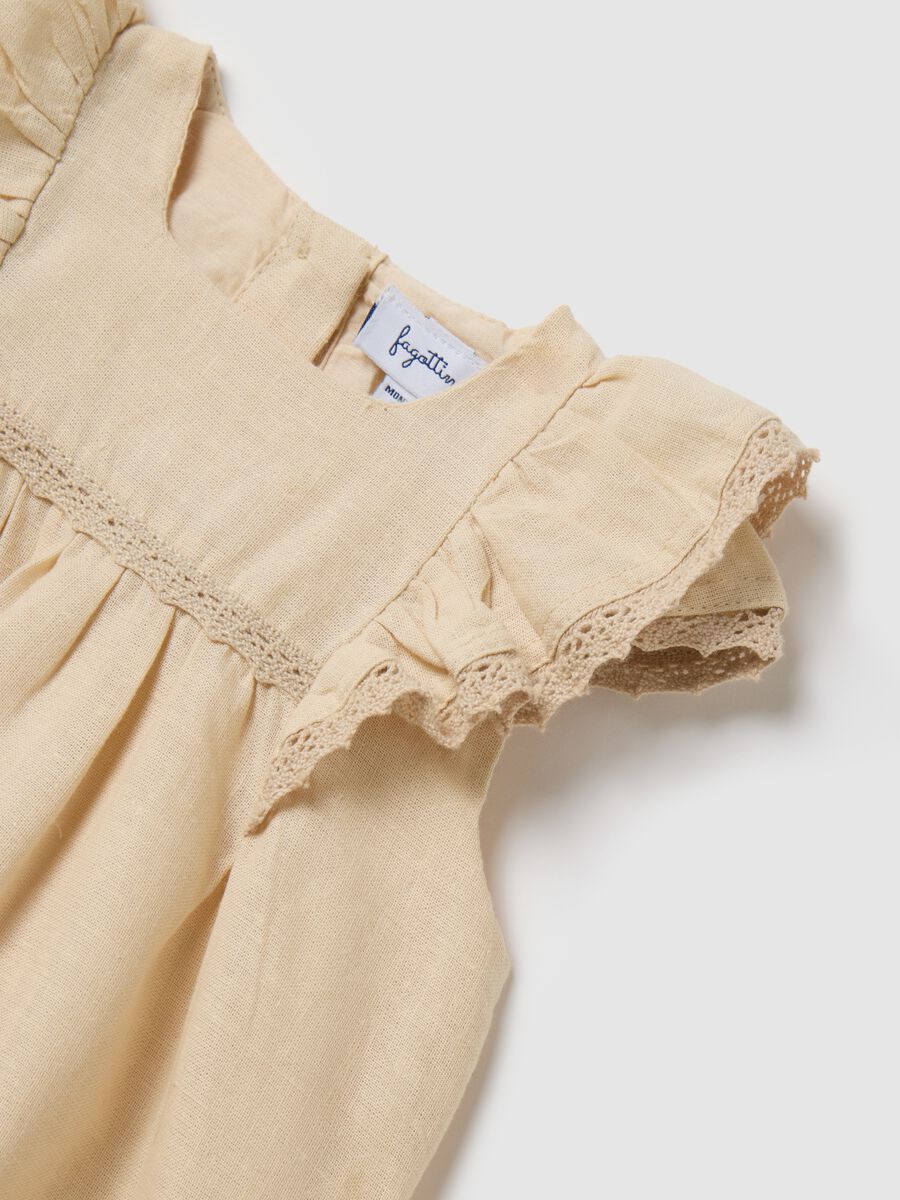 Baby Girl Set in Cotton and Linen Blend by Fagottino_3