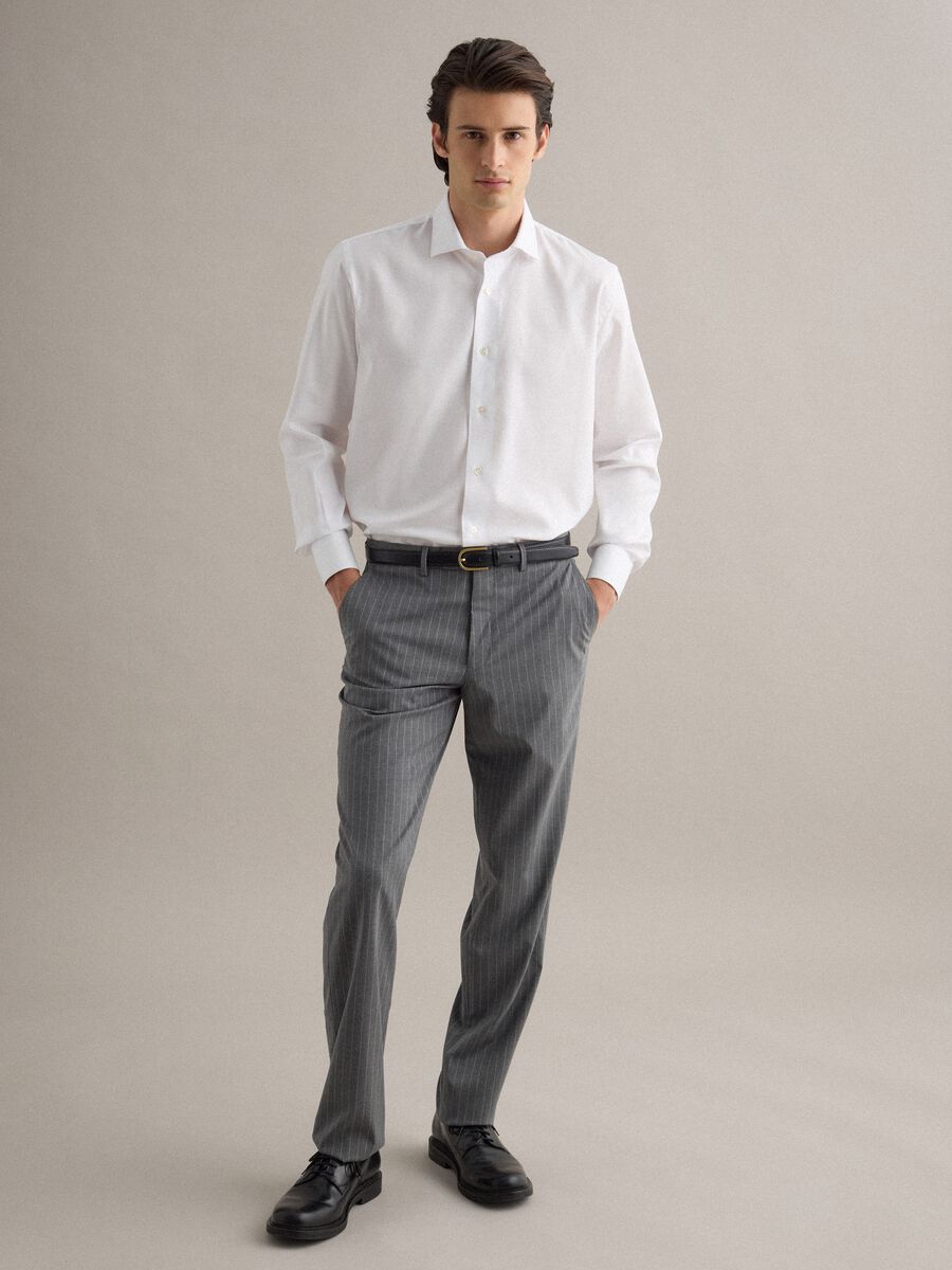 White pure cotton regular fit easy iron shirt_2