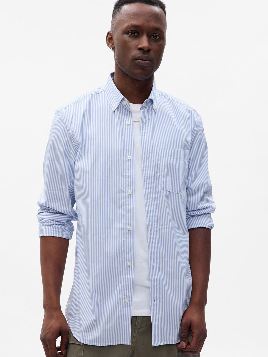 Regular-fit shirt in striped Coolmax® poplin_0