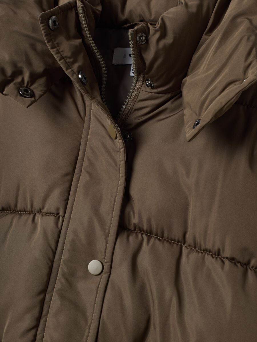 Green oversized padded hooded jacket_1