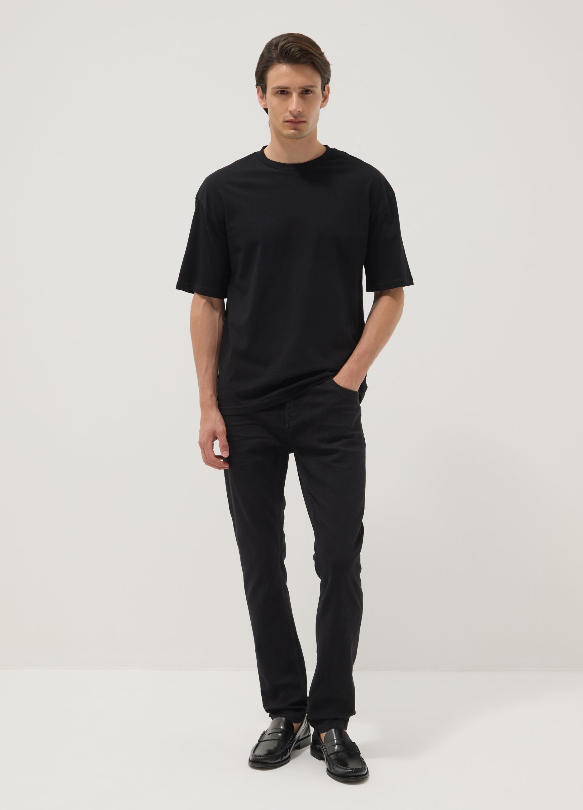 Black Super Skinny Cotton Blend Jeans