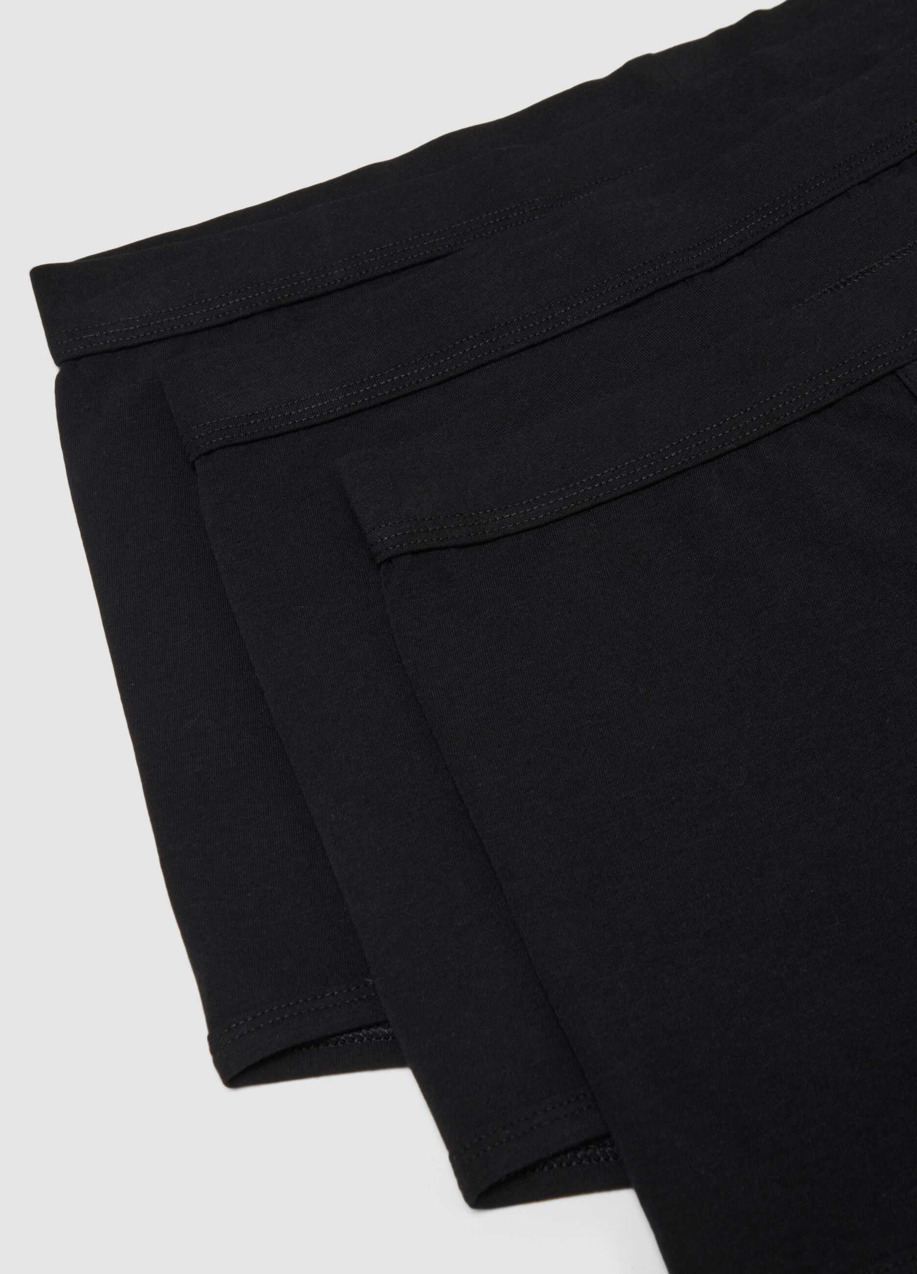 Tripack boxer in cotone elasticizzato nero regular fit